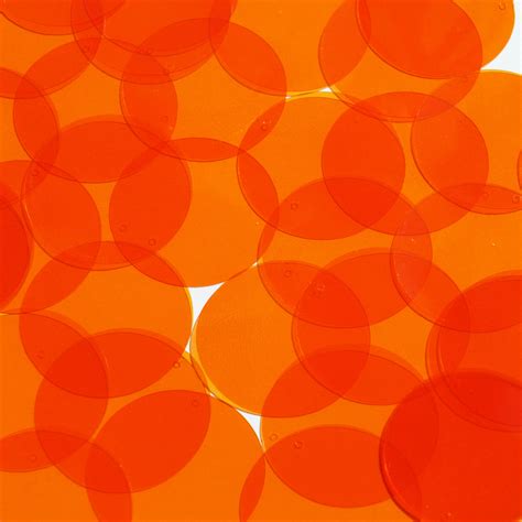 Vinyl Round 30mm Orange Go Go Transparent - SequinsUSA