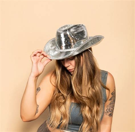 Beyonce Party Disco Ball Cowboy Hat Sparkling Bling Mirror Party Hat ...