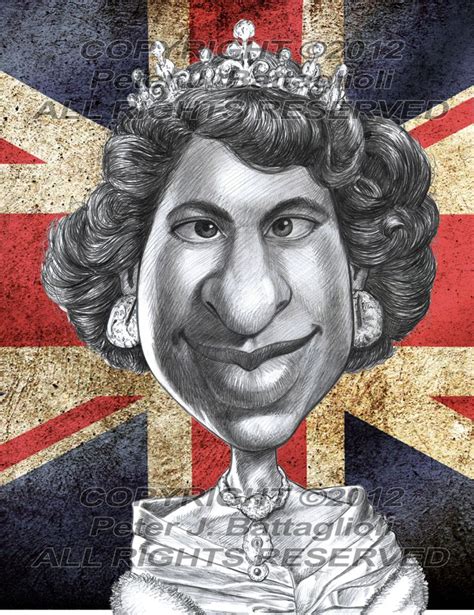 Queen Elizabeth II of England Caricature Art Print Limited | Etsy ...