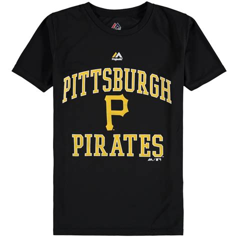 Youth Pittsburgh Pirates Majestic Black City Wide Cool Base T-Shirt