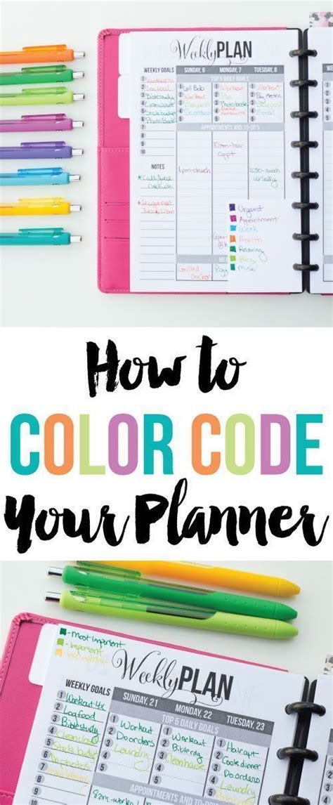 How to Color Code Your Planner To Do Planner, Planner Tips, Plan Planner, Planner Pages, Journal ...