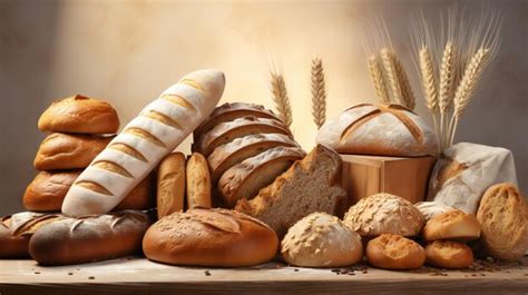 Premium AI Image | Different types of bread made from wheat flour