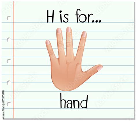 Flashcard letter H is for hand Stock Vector | Adobe Stock