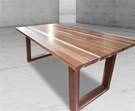 Wood Dining Table with U Shaped Legs in Walnut – ADH Woodwork