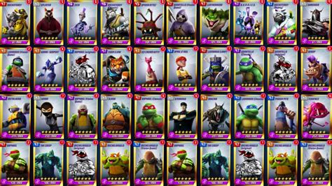 ALL Characters (69) Unlocked - Teenage Mutant Ninja Turtles Legends - YouTube