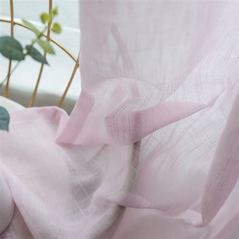 Rose Quartz Pink Sheer Curtains Drapes for Bedroom 1 Set of 2 Panels ...