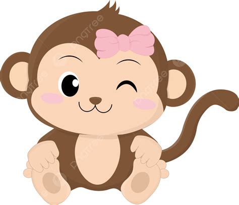 Monkey Cute, Monkey Sticker, Monkey Lover, Monkey Girl PNG and Vector with Transparent ...