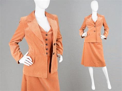 Vintage 70s Skirt Suit 3 Piece Suit Women Tailored Jacket Slim | Etsy ...