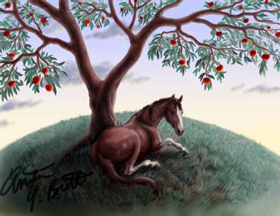 Horse Under Apple Tree by p6p on DeviantArt