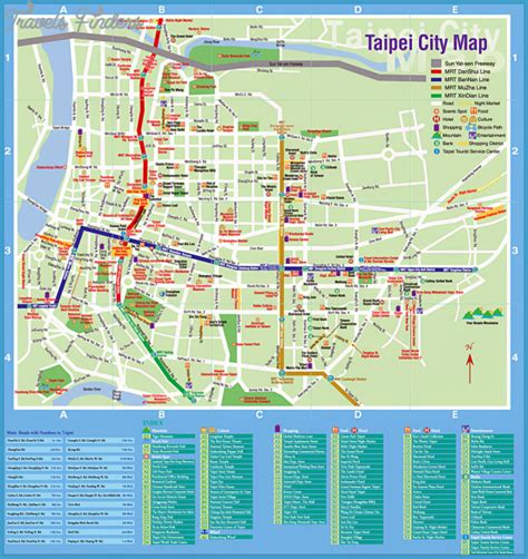 Taichung Map Tourist Attractions - TravelsFinders.Com