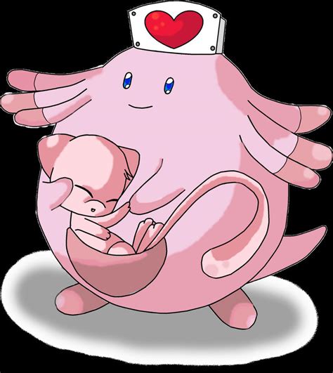 Chansey and Mew by whiteroses1994 on DeviantArt