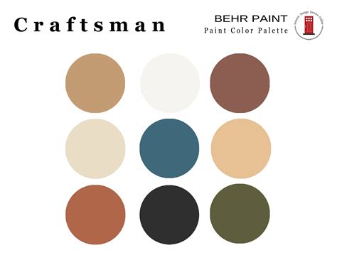 Craftsman Behr Paint Color Palette House Color Palette - Etsy | Paint colors for home, Interior ...