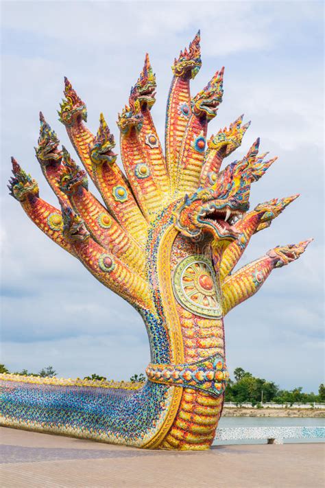 Naga Sculpture at Temple in Cambodia Stock Image - Image of pagoda ...