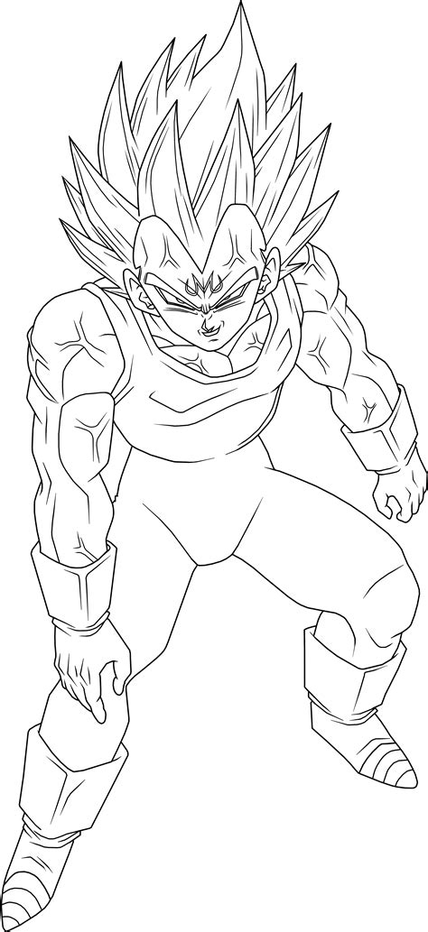 Majin Vegeta Lineart 2 by BrusselTheSaiyan on DeviantArt