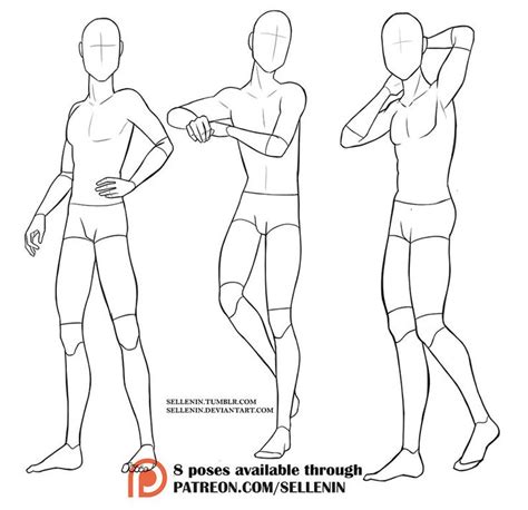 Pose set 6 - male standing poses! by Sellenin.deviantart.com on @DeviantArt | Drawing poses male ...