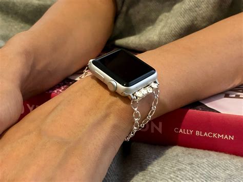 Sterling Silver Apple Watch Band 38mm 40mm 42mm 44mm 925 Silver Chain Bracelet Apple Watch ...