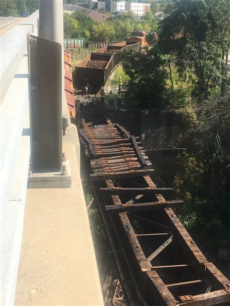 Recently Broken Bridge in Lafayette, Indiana, USA (40.417802, -86.897793) : r/trains