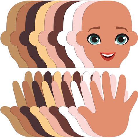 Buy 108 Pcs Face Cutout Hand Cutouts Multicultural Faces Cutouts ...