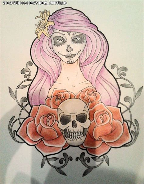 Design of Catrina, Skulls, Roses