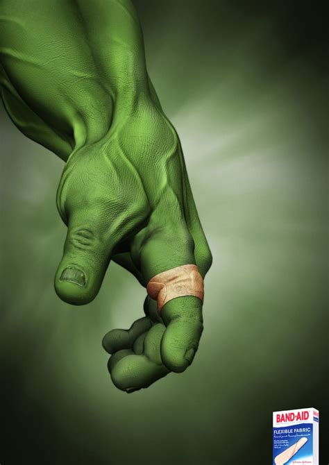 Incredible Hulk needs a Band-AID | Ideias de publicidade, Propagandas criativas, Anúncios ...
