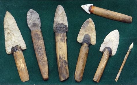 Ancient Native American Hafted Knives - Texas