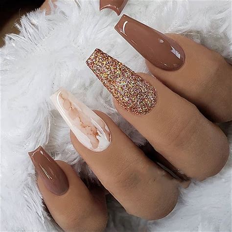 35+ 2019 Hot Fashion Coffin Nail Trend Ideas | Marble acrylic nails ...