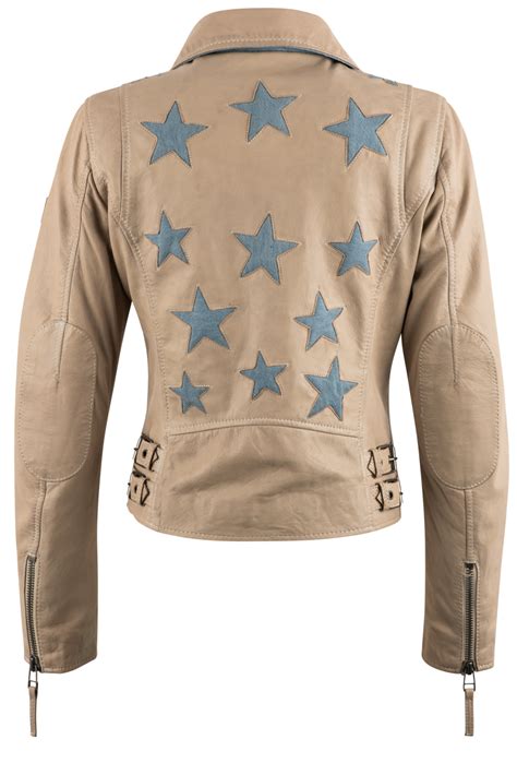 Mauritius Christy Stars White Denim Lamb Leather Jacket – Mod and Retro Clothing