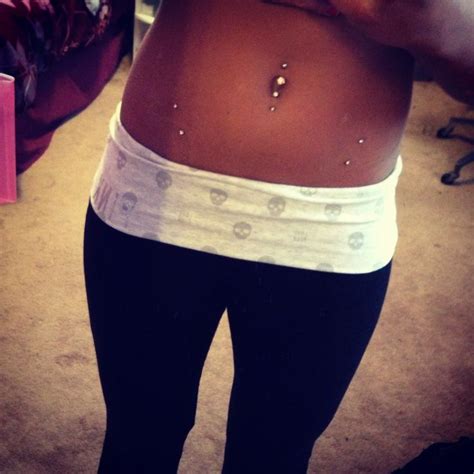 Hip dermals & double belly button piercing | Hip piercings, Bellybutton ...