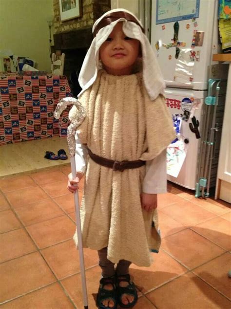 My little shepherd. Costume made with old bath towel, belt, sweatshirt ...