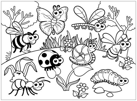 Meeting - Insects Coloring Pages for Kids