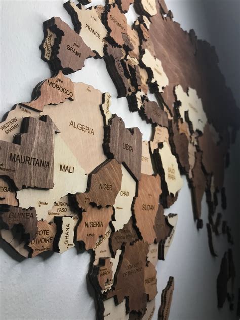 Map Of The World Wood