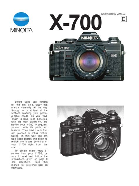 Minolta X-700 manual | Exposure (Photography) | Shutter Speed