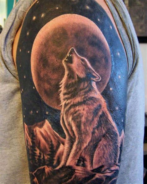 Wolf Howling Tattoo : Wolf Tattoo by AMCDesign on DeviantArt : Moon and ...