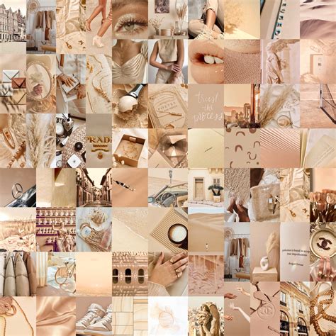 90 Wall Collage Kit Photos Boujee Fashion Beige Tan Tones Aesthetic VSCO Decor, 30 60 or 90 Art ...