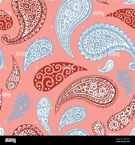 Paisley pattern background, seamless floral ornament, vector simple vintage style design ...
