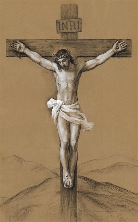 Christ Crucified Drawing by Svitozar Nenyuk - Fine Art America