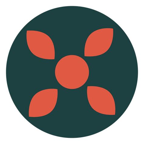 Green Circle With An Orange Flower In The Middle PNG & SVG Design For T ...