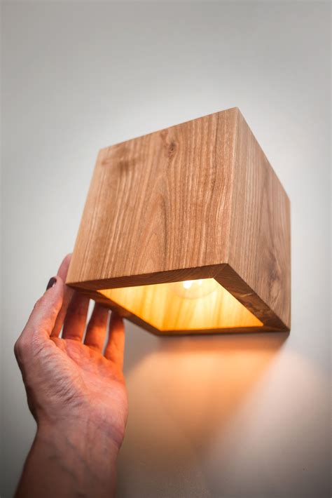 Wandleuchter Q492 Holzlampe. oben Bett Dekor Holz Wandlampe ...