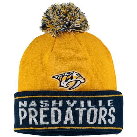 Nashville Predators Old Time Hockey Washburn Cuffed Knit Hat - Gold ...