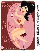 1 Motivational Poster With Pin Up Woman Clip Art | Royalty Free - GoGraph