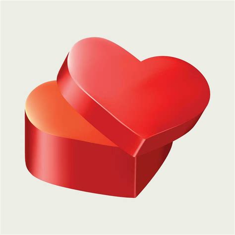 red opened heart shaped paper box 23269994 Vector Art at Vecteezy