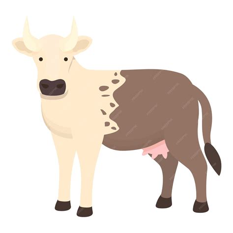 Premium Vector | Half color cow icon cartoon vector farm animal female ...