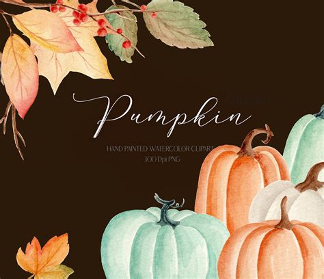 Watercolor Fall Clipart Watercolor Pumpkins Clipart Pumpkin - Etsy