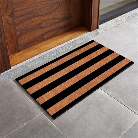 Buy Natural Coir Doormat (Black Stripes Design) | Door Mat