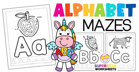 Free Alphabet Mazes - Superstar Worksheets