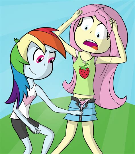 Rainbow Dash / Fluttershy - Humanized by Liggliluff on DeviantArt