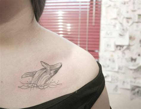 Collarbone whale tattoo Red Ink Tattoos, Subtle Tattoos, Elegant ...