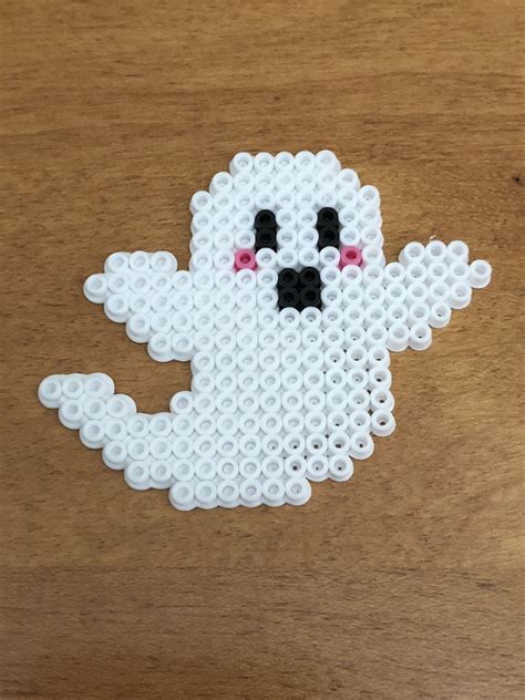 Perler bead ghost using mini beads - Perler bead ghost using mini beads - #Bead #beads #ghost # ...