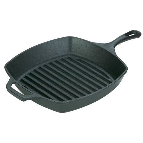 Lodge Pre-seasoned 10.5 inch Cast Iron Grill Pan with Assist Handle ...