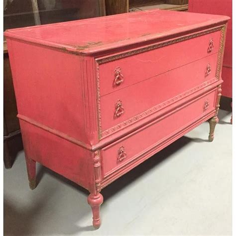 Image of Old Painted Pink Chest of Drawers Dresser Pink Chest Of Drawers, Pink Chests, Three ...